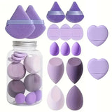 16-pcs Makeup Sponge Set With Storage Jar