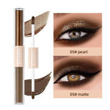 2 in 1 Pearly Matte Eyeshadow: Creamy Smooth Nude Eye Makeup & Liquid Contour Shadow Stick