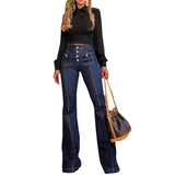 Boot Cut Spliced Flare Denim Pants