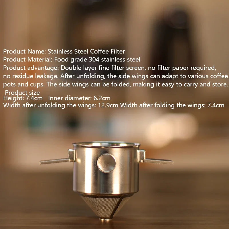 304 Stainless Steel Hanging Ear Coffee Filter Cup