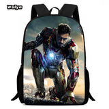 3-PCS Set Cartoon Anime Iron Man Kids School Backpack