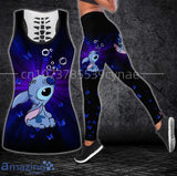 Disney Stitch  Hollow Vest + Leggings Yoga Suit