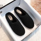 Round Toe Faux Fur Lambswool Slippers