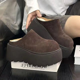 Fashion Home Cotton Slippers with Wedge Heel