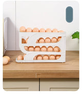 4-Tier Automatic Rolling Egg Holder for Fridge