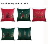 Embroidered Snowflake Christmas Tree Pillow Case