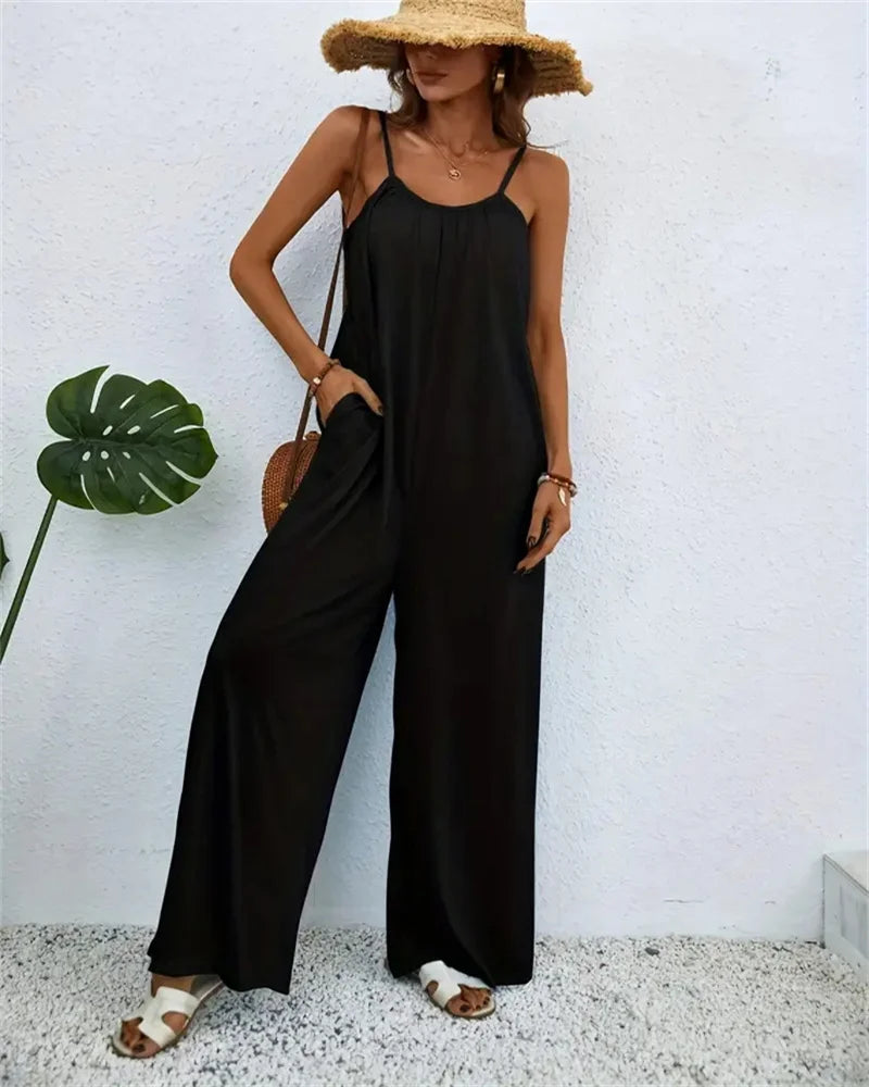 Women Casual Sleeveless Loose Jumpsuit