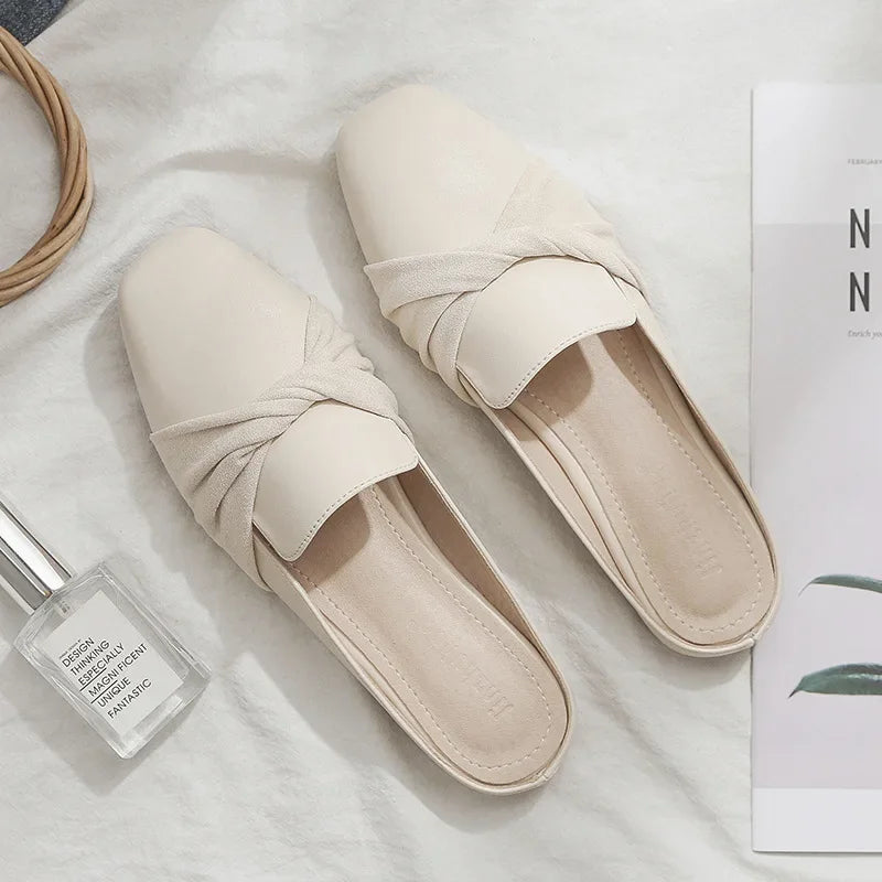 Beige Soft Skin Comfortable All Day Wear Mules