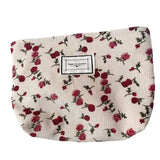 Corduroy Flower Cosmetic Bags