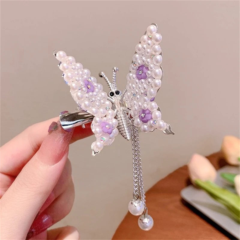 Butterfly Pearl Tassel Hairpin