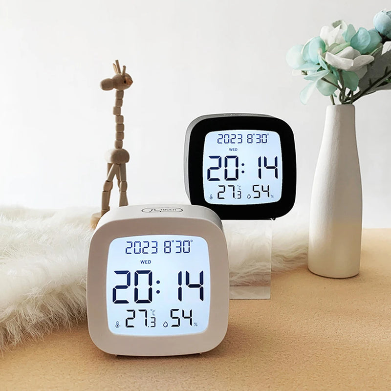 LED Alarm Clock with Backlight and Temperature/Humidity Monitor