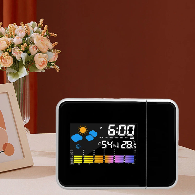 Smart Alarm Clock with Night Backlight Digital LED Projector