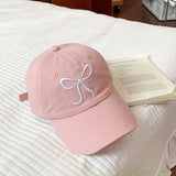 Sweet Bowknot Embroidery Baseball Hat