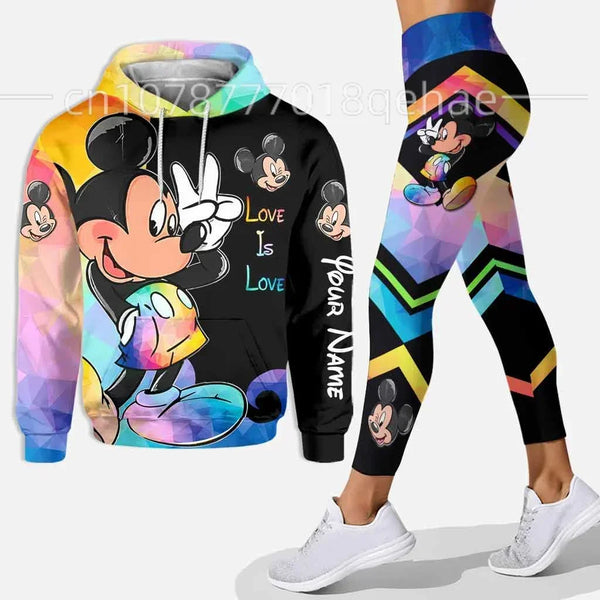 Mickey Minnie Hoodie Women's Hoodie Yoga Pants Set