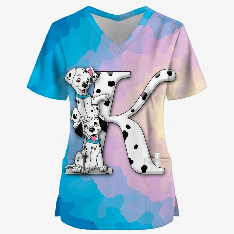 101 Dalmatian Printed Scrub Tops