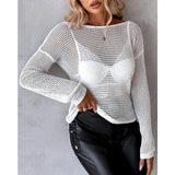 Long Sleeve Loose Twisted Knit Sweater