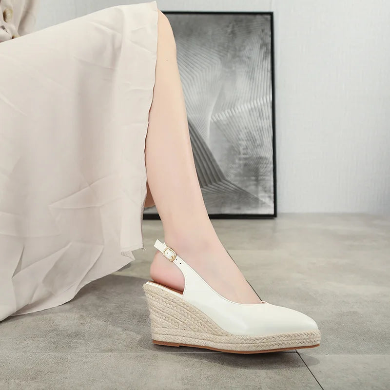 Wedge Platform Slippers - High Soft Pointed