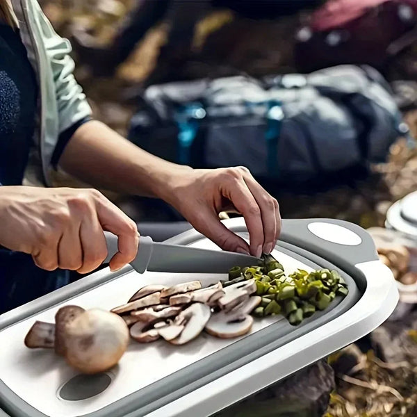 Foldable Chopping Board with Multifunctional Vegetable Bowl