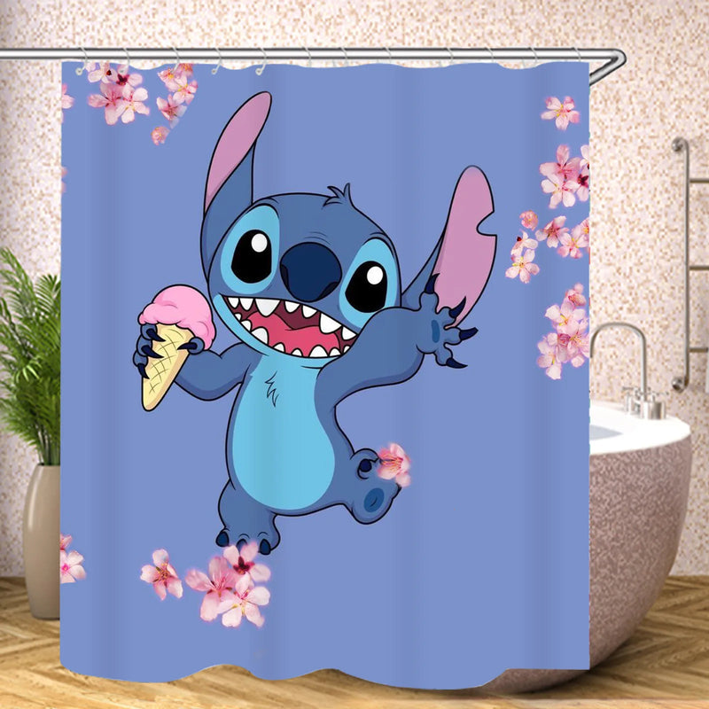 Stitch Bathroom Accessories Shower Curtain Set