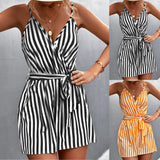 Casual Stripe Sleeveless Summer Jumpsuit