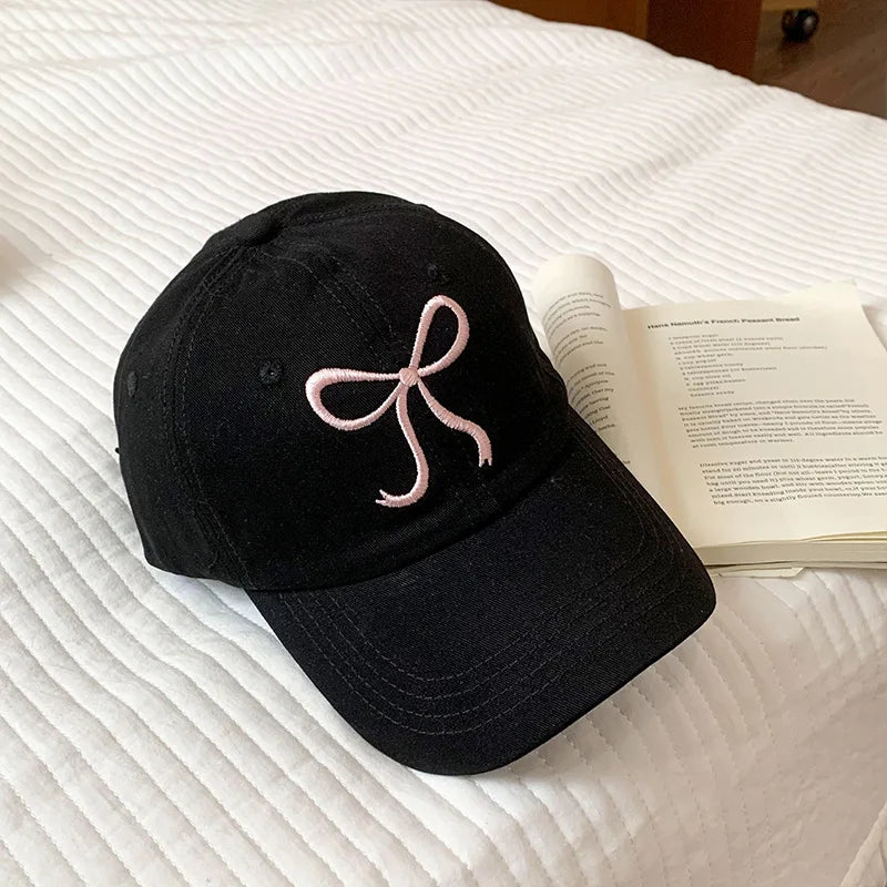 Sweet Bowknot Embroidery Baseball Hat