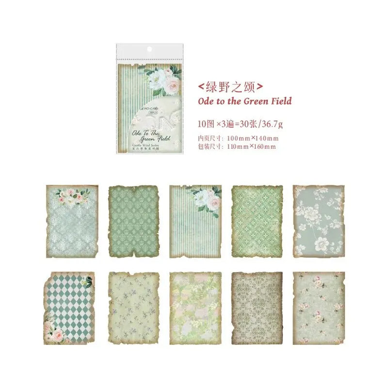 30pcs/pack Gentle Wind Series Retro Dyeing Journal Paper