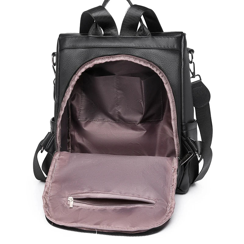 Fashion Soft Leather Backpack Shoulder Bag