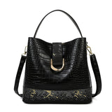 Soft Leather Luxury Designer Handbag - Crocodile Pattern