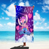 Stitch Kids Beach Towel - Lilo & Stitch Anime Figures Bath Towel