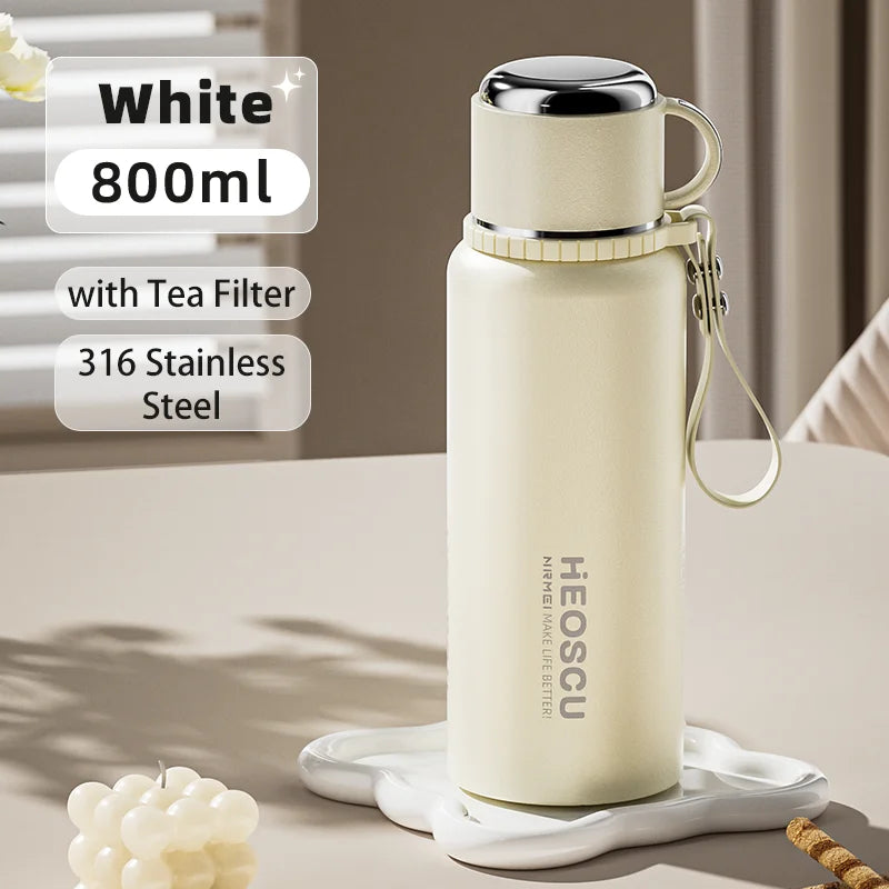 Stainless Steel Thermal Bottle with Tea Filter - Temperature Display