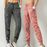 Fabric Drawstring Sporty Joggers