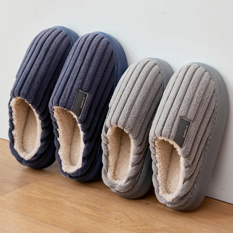 Autumn and Winter Men's Thick Warm Slippers