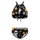 Skulls Bones And Pumpkins Bikini Swimsuit