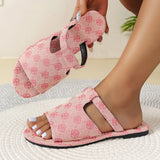 New Denim Slippers for Women - Flat Sandals Peep Toe Casual Slides