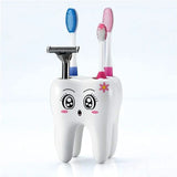 Cute Storage Holder Toothbrush Rack – Cartoon Tooth Shaped Bathroom Organizer