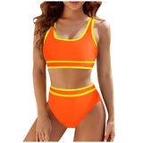 Sporty Two Piece Swimsuit - Athletic Beachwear