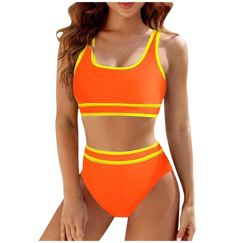 Sporty Two Piece Swimsuit - Athletic Beachwear