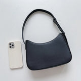 Simple PU Leather Underarm Bag