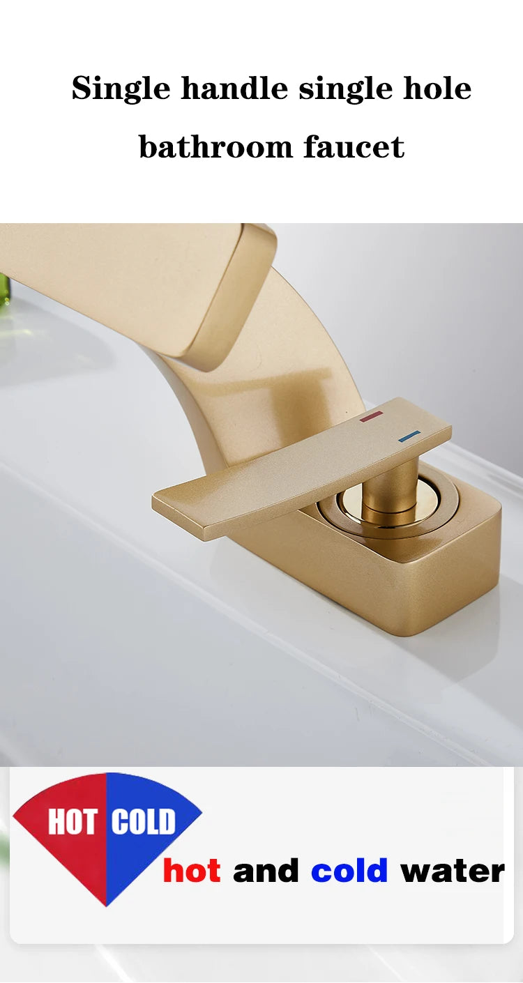 Brass Black Gold Basin Faucet