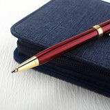 Luxury Metal Ballpoint Pen - Stainless Steel with Golden Trim