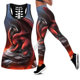 Gothic Dragon 3D Printed Tank Top+Legging Yoga Set