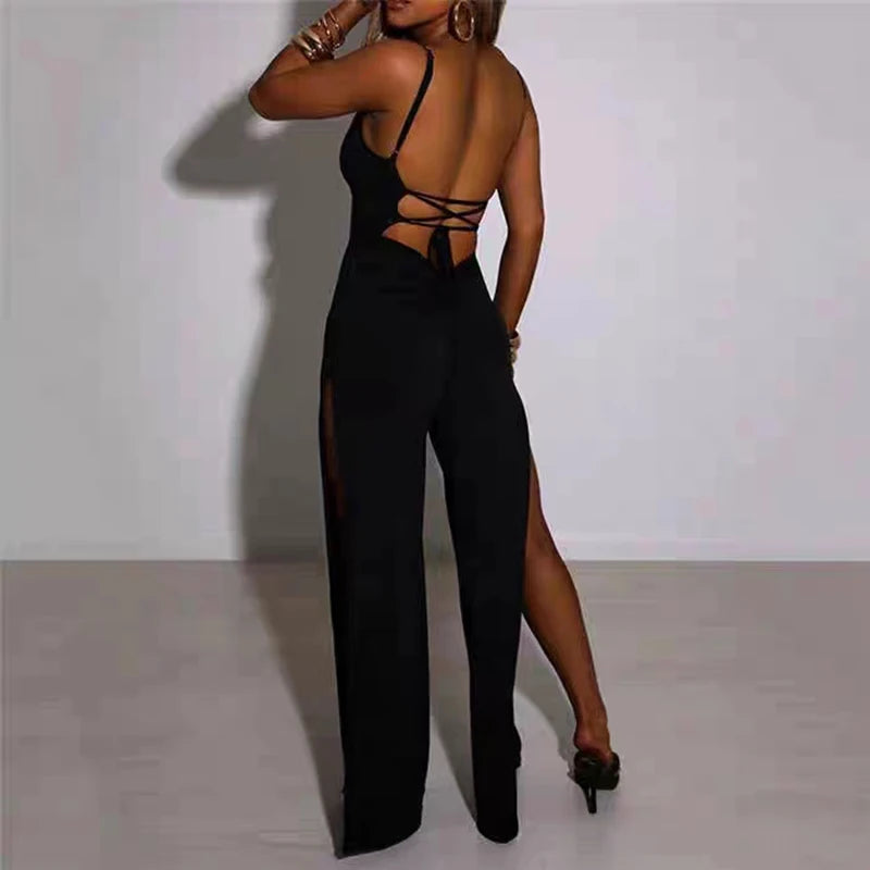 Long Pants Backless Strap Jumpsuit