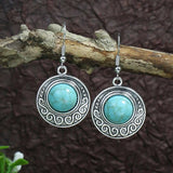 Ethnic Vintage Boho Creative Geometric Silver Color Dangle Earrings