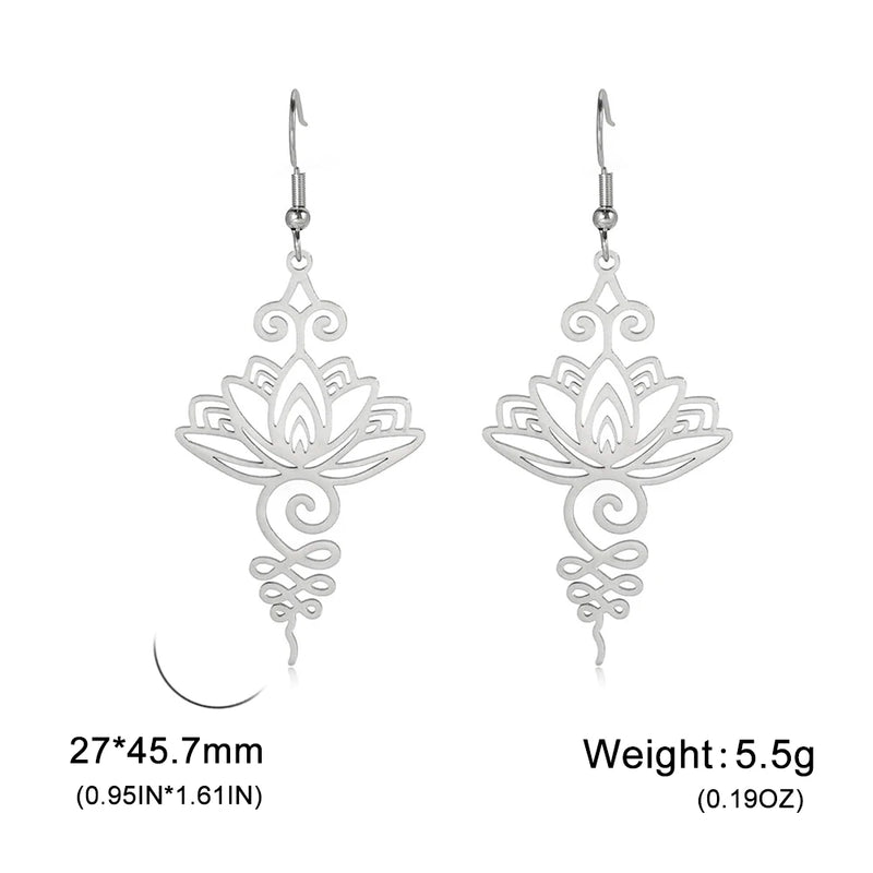 Lotus Flower Drop Earrings