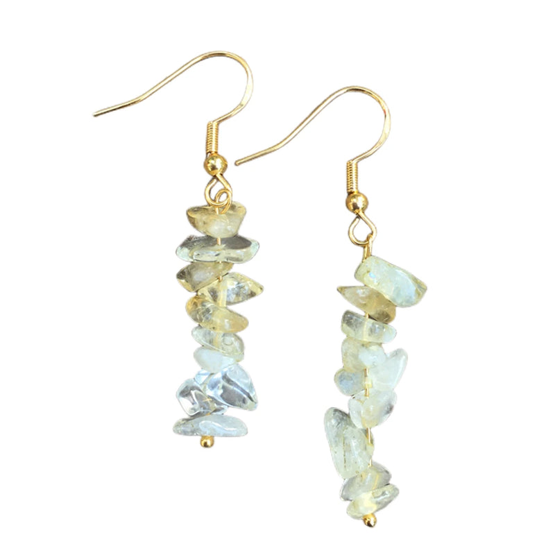 Natural Tumbled Stone Dangle Earrings