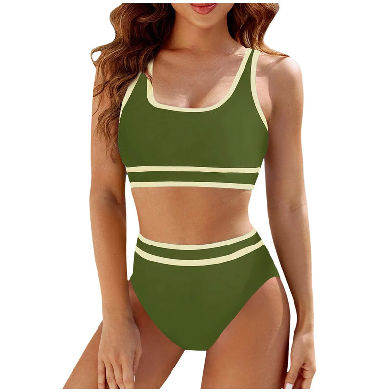 Sporty Two Piece Swimsuit - Athletic Beachwear