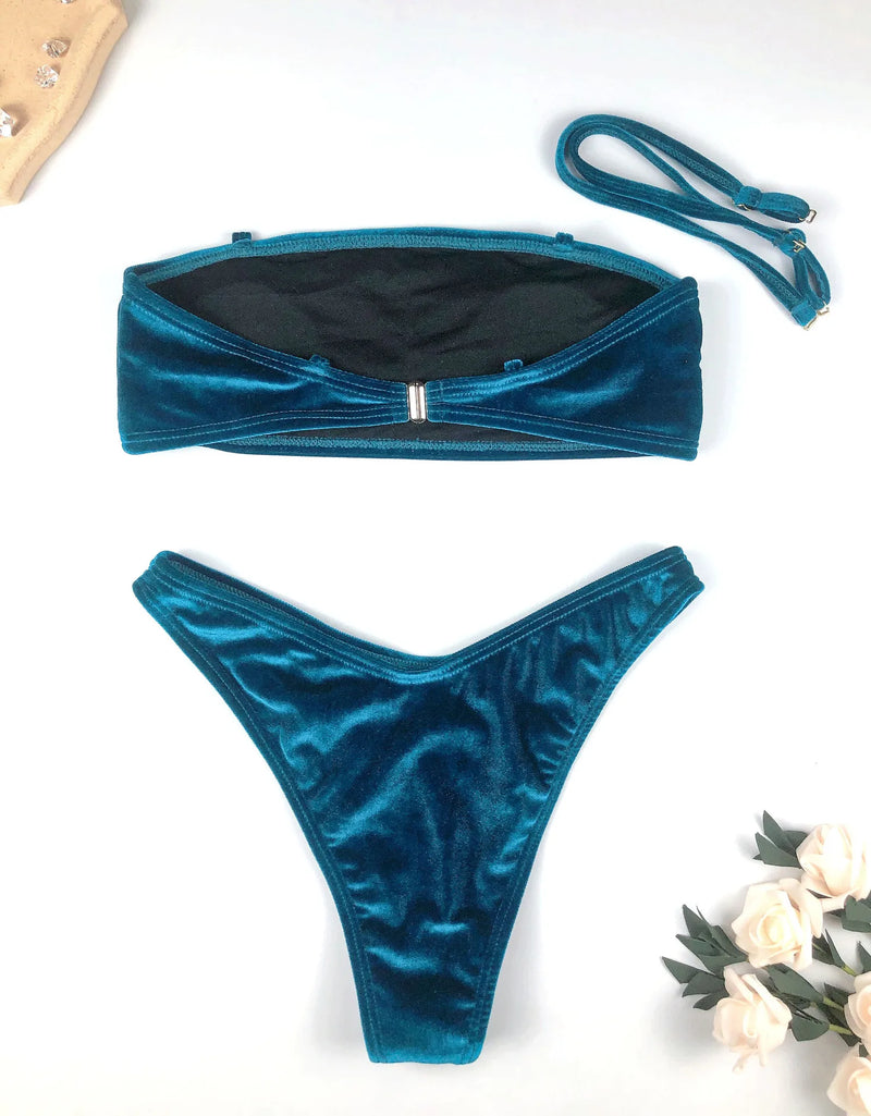 Velvet Bikini - Brazilian Bandeau Swimsuit Beachwear