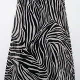 Slim Fit Long Ruffle Animal Print Backless Dress