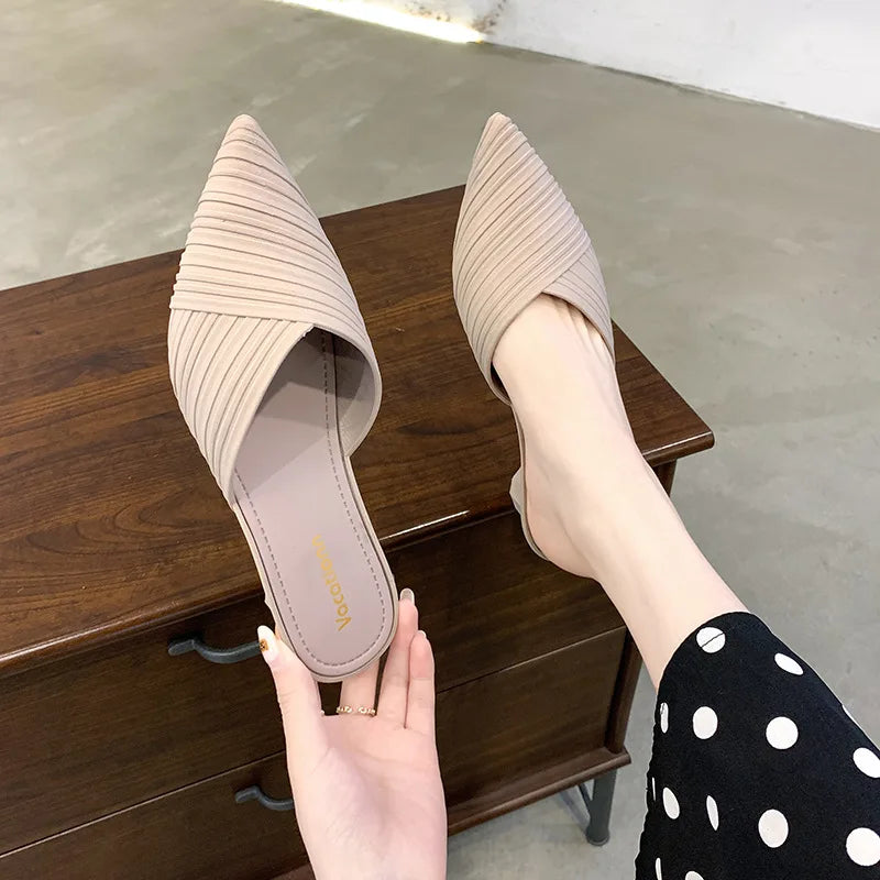 Mule High Heel Slippers - Pointed Toe Slides