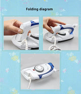 Folding Handle Electric Iron – Portable Mini Steam Dry Travel Iron